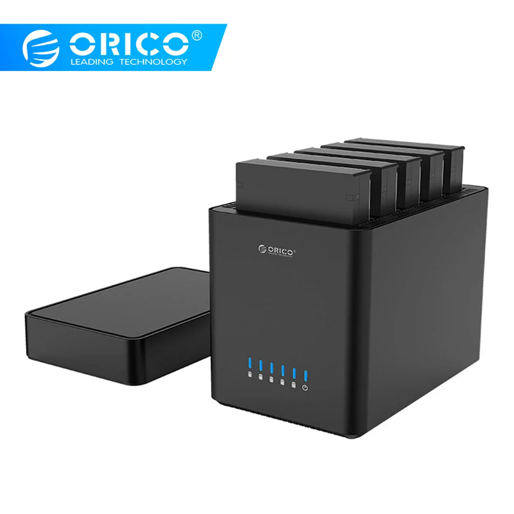 Цена Док станция ORICO 5 Bay с магнитным разъемом 3,5 дюйма USB3.0 HDD, поддержка 50 ТБ, Макс., 5 Гбит с, корпус UASP для жесткого диска, бесплатная доставка, корпу...