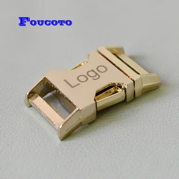 

20pcs Engrave logo ID name plated metal hardware side release buckle snap hook DIY dog collar bags paracord backpack accessories