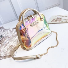 Прозрачная сумка, прозрачная сумка на плечо, роскошные сумки для женщин, Прозрачная ПВХ Желейная маленькая сумка, сумочка, лазерная голографическая сумка на плечо