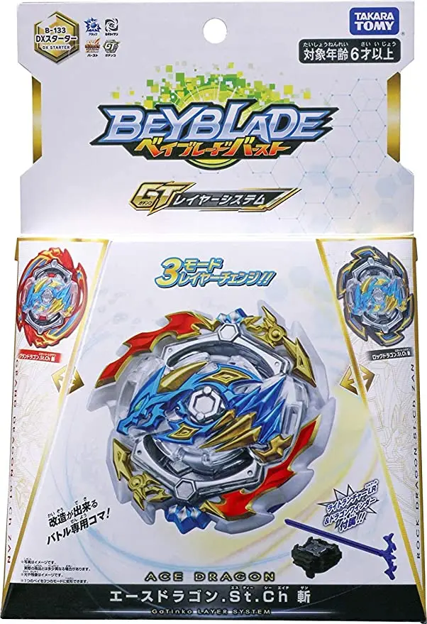 original takara tomy beyblade explosão gt dx starter ace ch zan