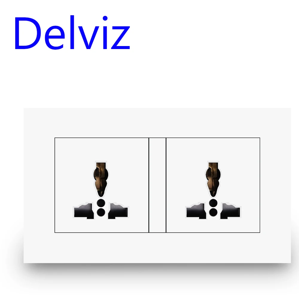 Delviz Type C Interface Socket, 18W 4A Smart Quick Charge, 146mm*86mm international Dual Socket, Wall Universal USB Power Outlet