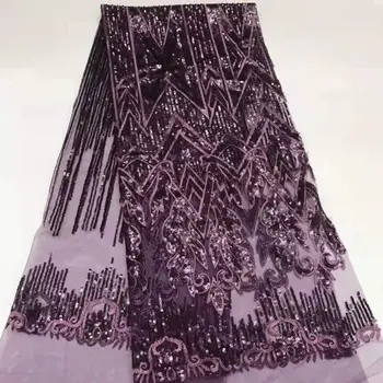 

High quality sequin embroidery African lace fabric French mesh Nigeria bud suitable for skirt dress DIY apparel fabric