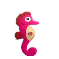 Red Silicone Chew Teether Pendant Necklace Charms DIY Nursing Accessories Baby Seahorse Silicone Teethers Sensory Toys BPA Free - Цвет: Red