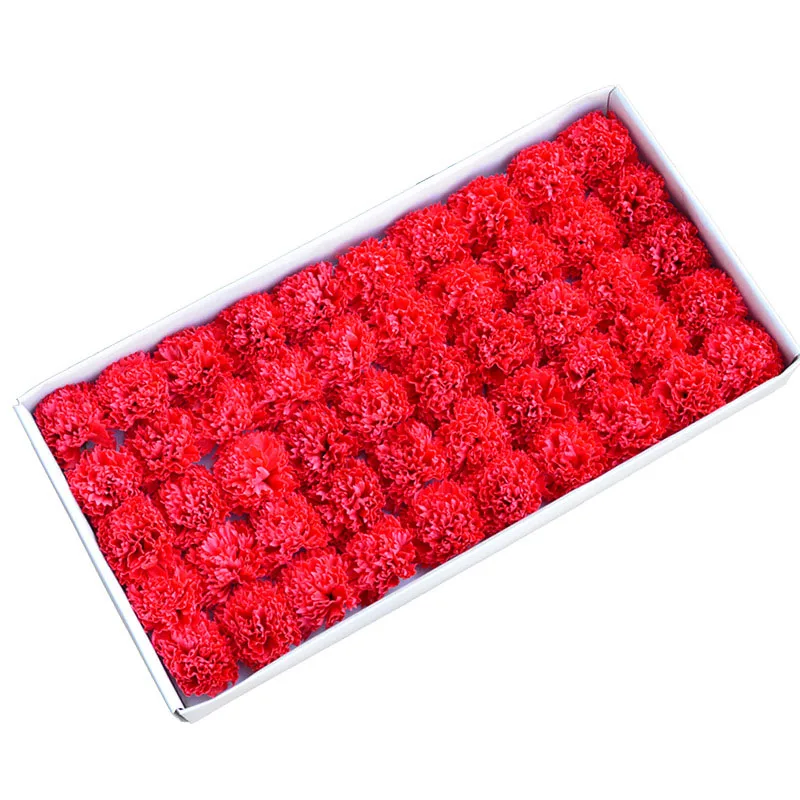 50PCS 1 box 1 шт. одинарная Гвоздика мыло цветы Моделирование Искусственный букет роз День матери подарок учительницы держа цветок - Цвет: 50PCS 1 box