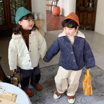 

Winter Baby Boys And Girls Cotton Padded Coat Fashion Thickened Warm Corduroy Coat Kids Double-sided Casual Jacket