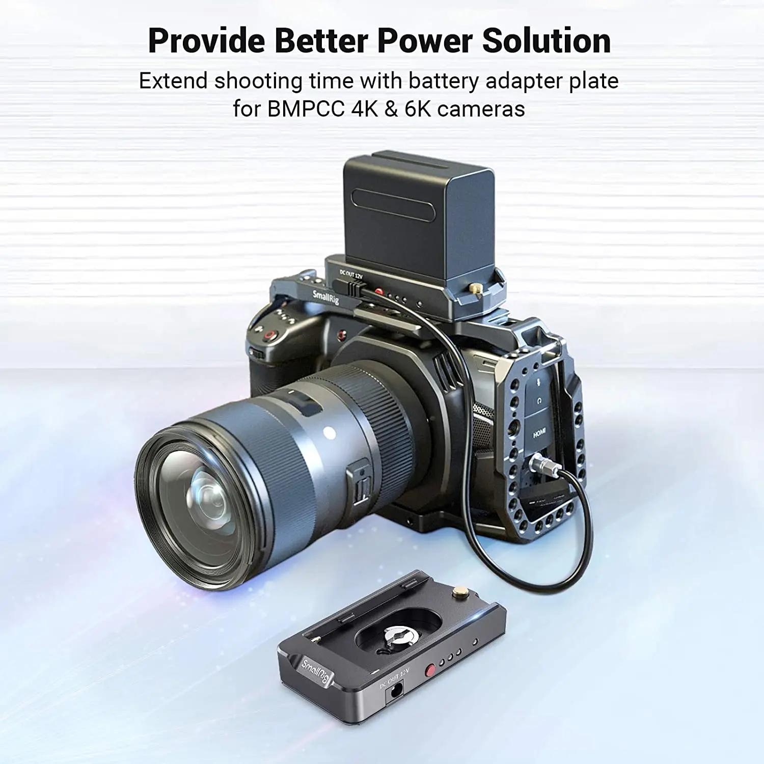 Adaptador de Bateria para Sony Np-f tipo Baterias Smallrig Dslr Câmera Braçadeira Np-f Placa Eb2504 - Image 2
