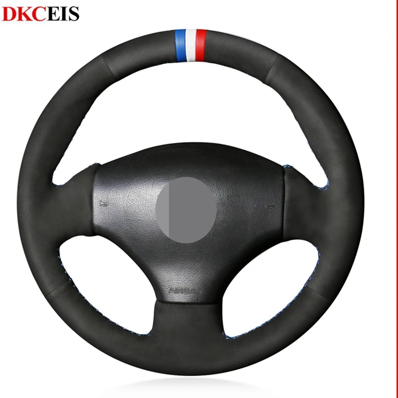 DKCEIS DIY черные мягкие замшевые чехлы на руль для Peugeot 206 1998 2005 CC 2004 SW 2003 206|Чехлы руль|