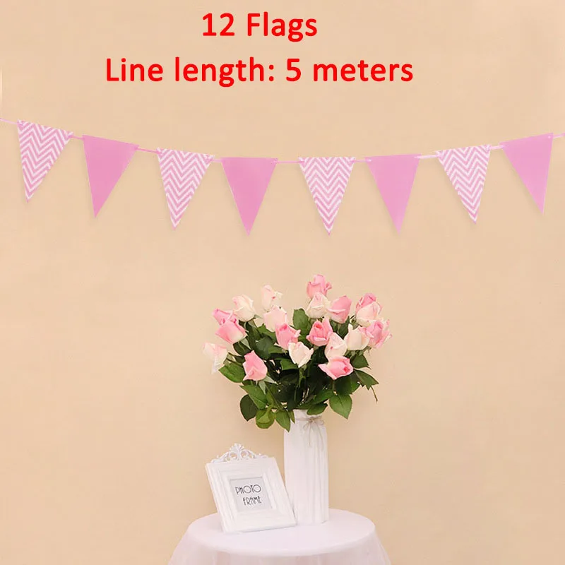 1-й День рождения розовые шары фольги номер баллоны первый день рождения украшения для девочек один год поставки Единорог - Цвет: pink pennant