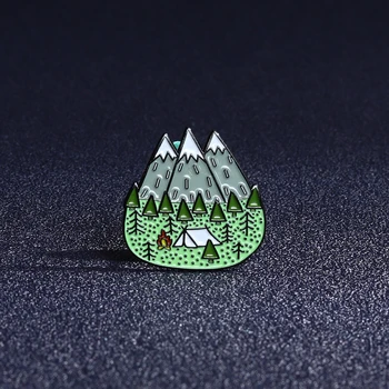 

1PCS Spring outing in the wild Wild campfire Brooch Nature Forest Adventure, Jungle Mountains Enamel Pin Hat Bag Accessories
