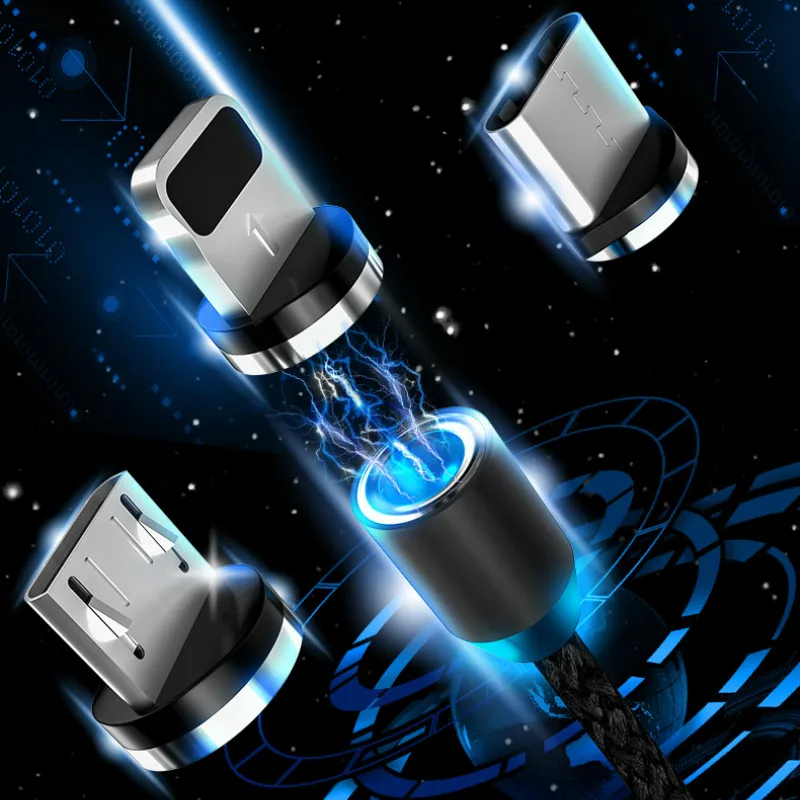 Магнитный USB 1 м кабель для быстрой зарядки TYPE C Micro шнур Магнит мобильный телефон