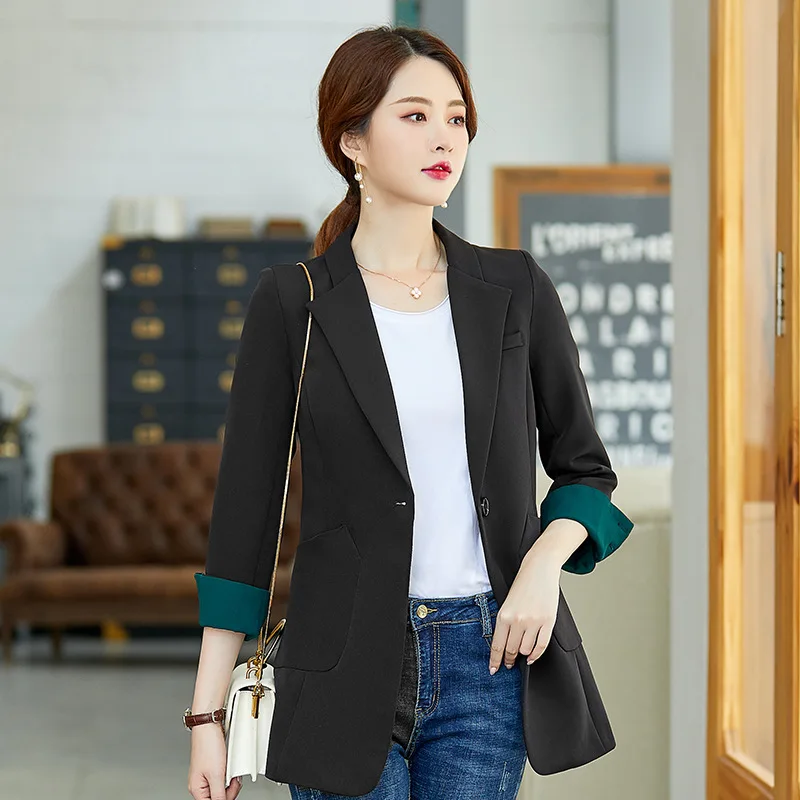 

Japanese-style High-Order Fashionable Able Small Suit WOMEN'S Suit Elegant H Type Contrast Color Suit 2019 Autumn New Style WOME