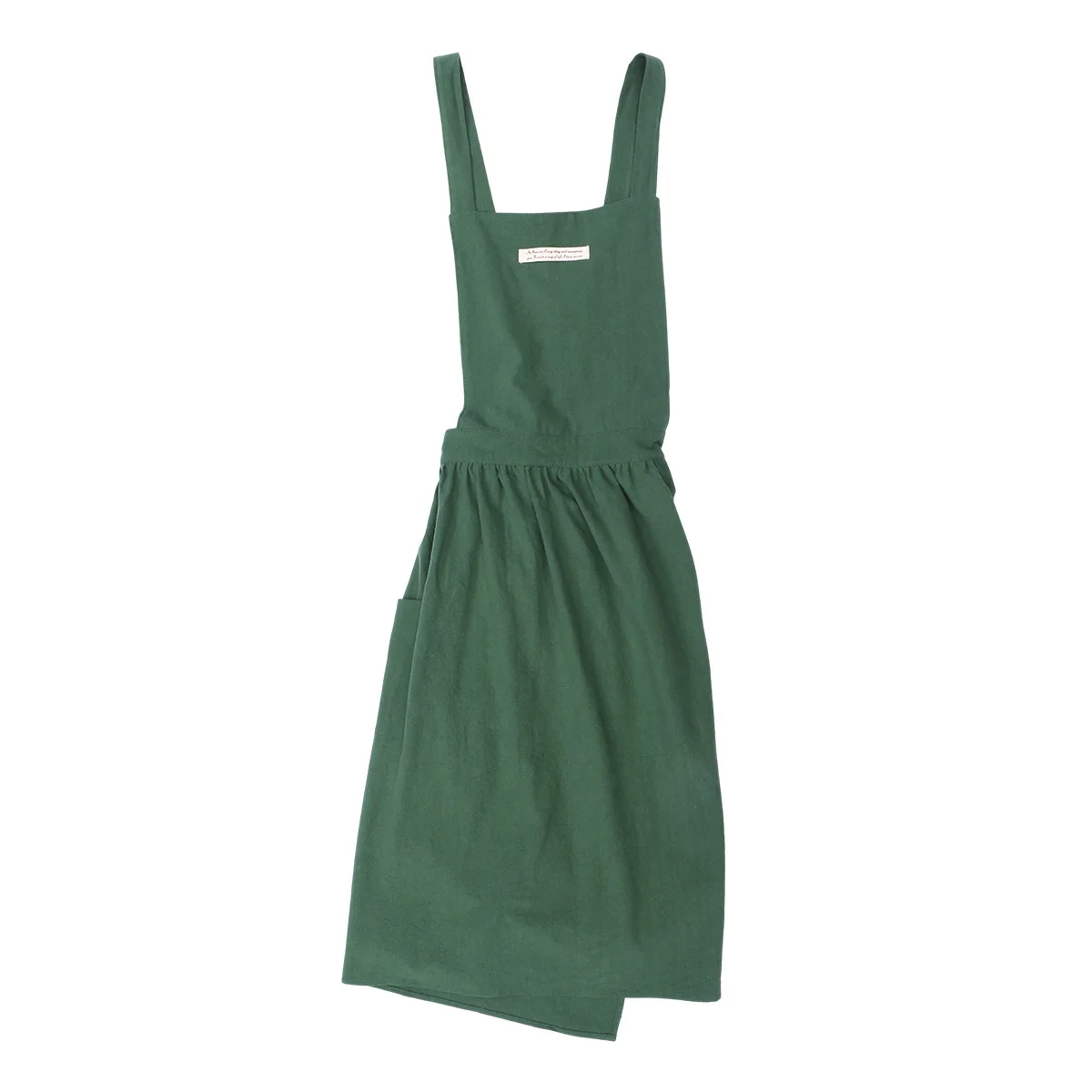 Grass Green Хлопковый передник Корейская плиссированная юбка фартук на подтяжках юбка для приготовления пищи крафт Кофейня Цветочная композиция выпечки - Цвет: Grass Green