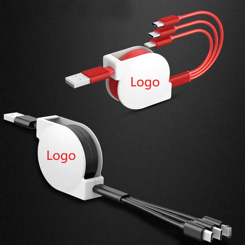 50 шт Заказные продукты Быстрая зарядка Многофункциональный 3 в 1 usb кабель