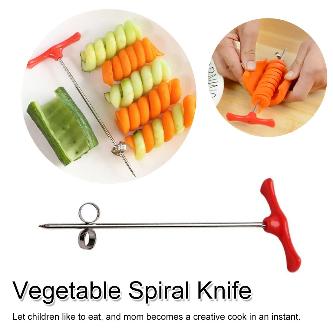 

Manual Spiral Screw Slicer Vegetables Spiral Knife Carving Tool Rotate Potato Carrot Cucumber Vegetables Spiral Knife
