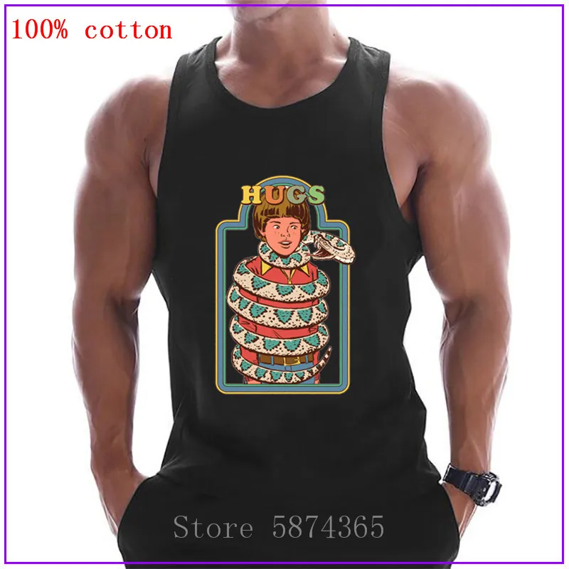 Brand Nature wants to give you a big cuddle Hugsss Men Fitness Singlet Sleeveless Cotton Vest Mens Tank Tops Summer Undershirt | Мужская