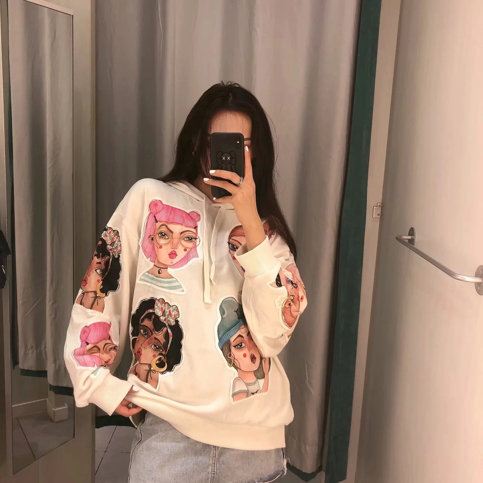 Художественная серия пальто осень зима с капюшоном Jumperfashion пуловер уличная мультяшная толстовка женская одежда толстовка