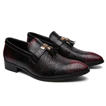 

Men's Dress Shoes Snake Skin Leather Wedding Brogue Oxford Shoes Fashion Office Social Elegant Business Formal Shoes Men
