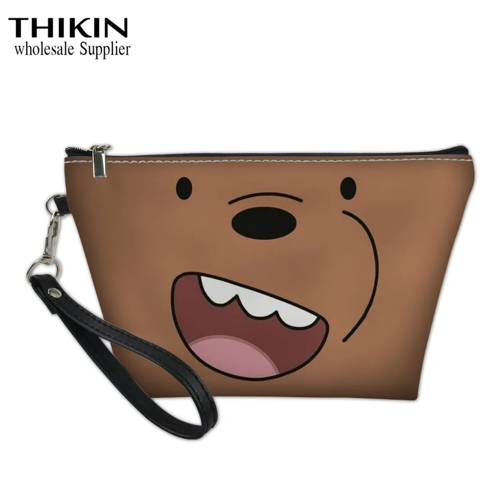 as picture Сумка для макияжа на молнии с цветочным узором THIKIN Antler для женщин, уникальная женская сумка для макияжа для путешествий, косметичка из искусственной кожи - Цвет: as picture
