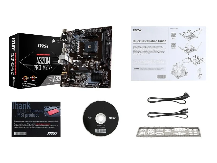  Neue MSI motherboard A320M PRO-M2 V2 Buchse am4 ddr4 speicher rams M.2 SATAIII ssd HDMI + VGA + DVI