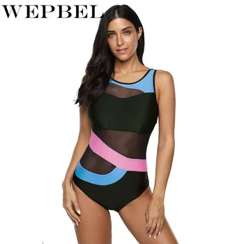 

WEPBEL Women Swimwear Beach Swim Suit Over Size Summer One Piece Bathing Suits Plus Size