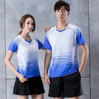 

2020 New Style Clothing Set COUPLE'S V-neck Running Short Sleeve Children Light Board Sports Clothing F9916