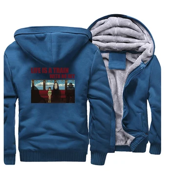 

No Face man and ogino chihiro Thick Fleece Hoodies Sweatshirt Men Japanese Streetwear Winter Jacket Spirited Away Men's Coat