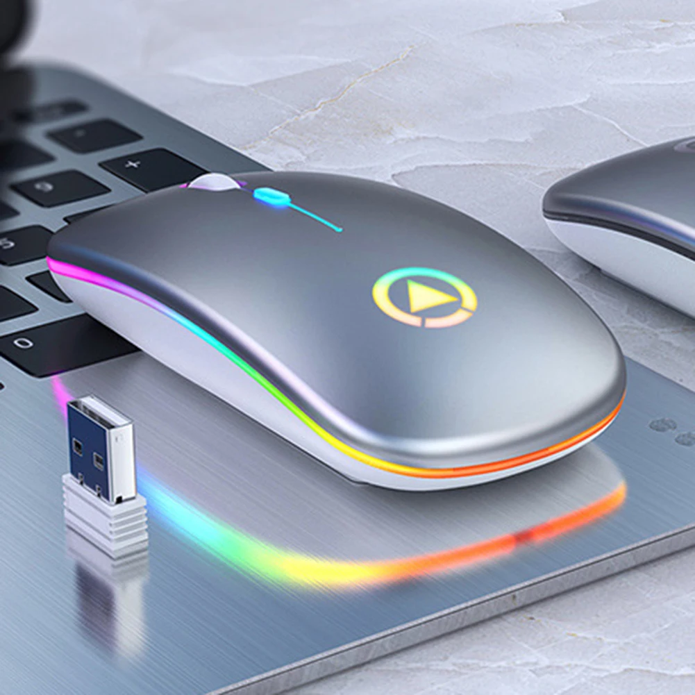 Rechargeable Wireless Silent Colorful LED Mice Optical Ergonomic Gaming