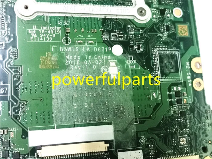 Работает для acer es1-572 материнская плата NBGD011001 B5W1S LA-D671P i3-6100U