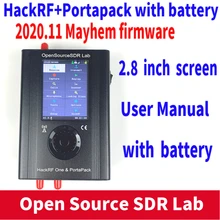 Portapack com 2020.11 mayhem firmware piscou + hackrf um 1mhz a 6ghz sdr software de + 1000mah bateria + 2.8 toque lcd