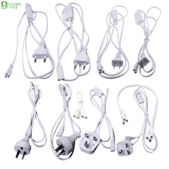 

BEYLSION T5 T8 Electric Wire Connector with ON/ OFF Switch US EU UK AU Plug 50CM Power Cord Extension Cable For LED Tube light