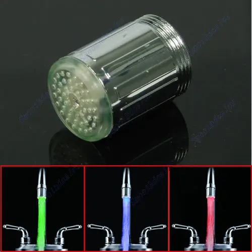 

Drop Shipping New NO Battery Glow LED 3 Colors Changing Water Faucet Temperature Sensor Tap