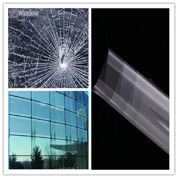 

SUNICE 0.05mm Thickness 2Mil Security and Safety Window Film / Protection Window Film 50ft x 60in Use in Building Home Glass