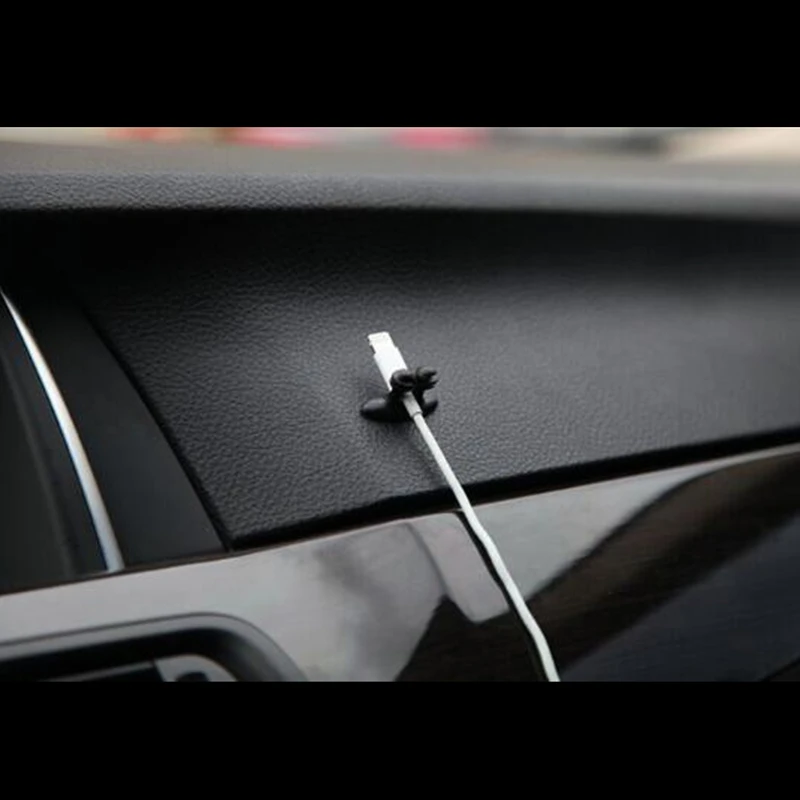 Провод автомобильный фиксатор USB кабель фиксированный зажим держатель для зарядки клей авто зарядное устройство линия застежка проволока для завязывания зажим