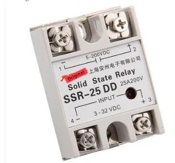 10 шт. SSR-25DD Однофазное твердотельное реле 25A/110V DC управление DC SSR25DD