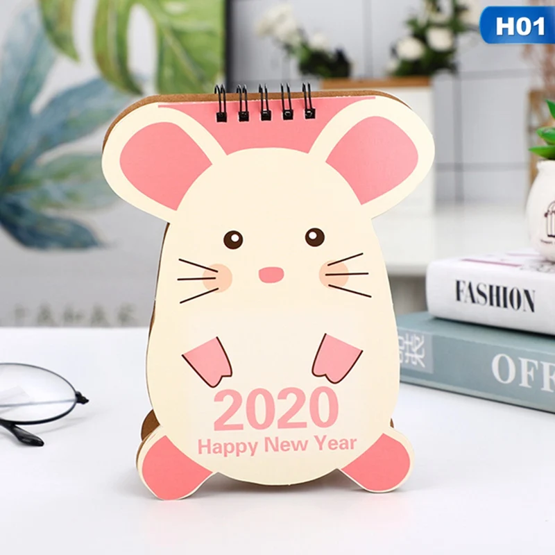 1 New Kawaii Animals Calendar Cat Laser Mini Desktop Calendar Memo Planner Daily Schedule Plan Birthday Stationery - Цвет: 1