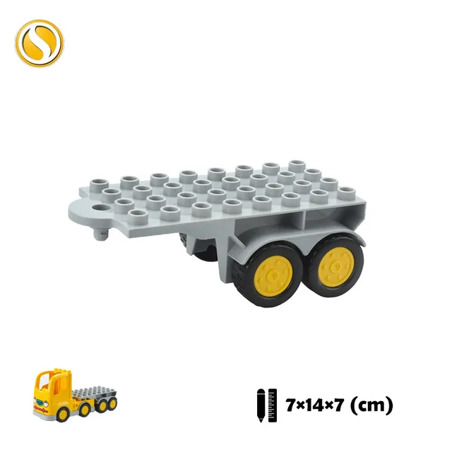 Trailer Car model Airplane Big Building Blocks Vehicle Accessory Compatible Classic Assemble Bricks Children DIY Toys Girl Gift CHE024
