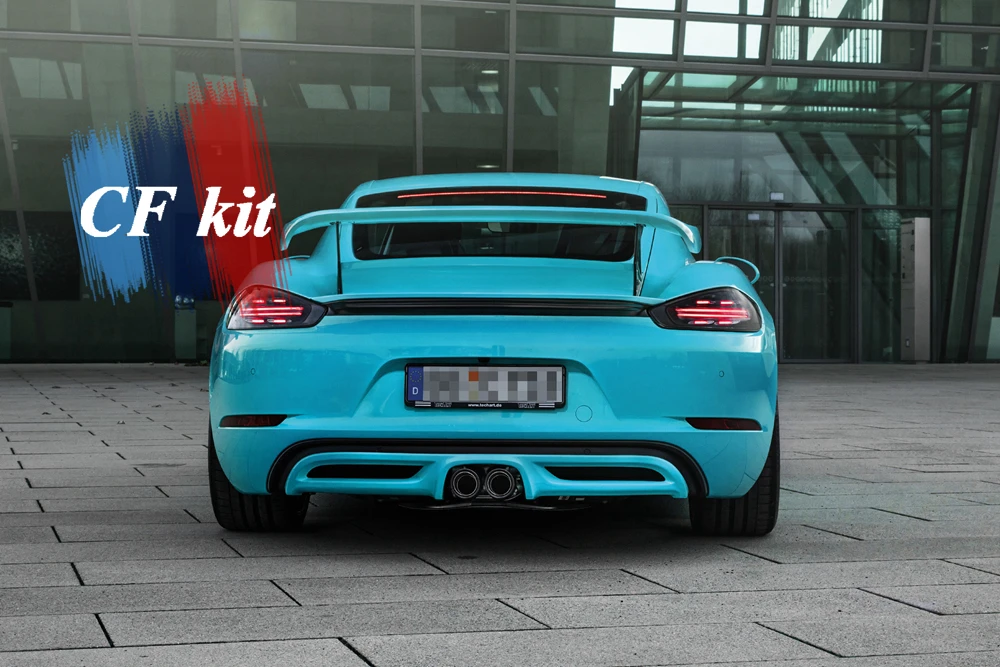 Т Стиль углеродного волокна задний спойлер для Porsche 718 задний Багажник крыло UP стайлинга автомобилей