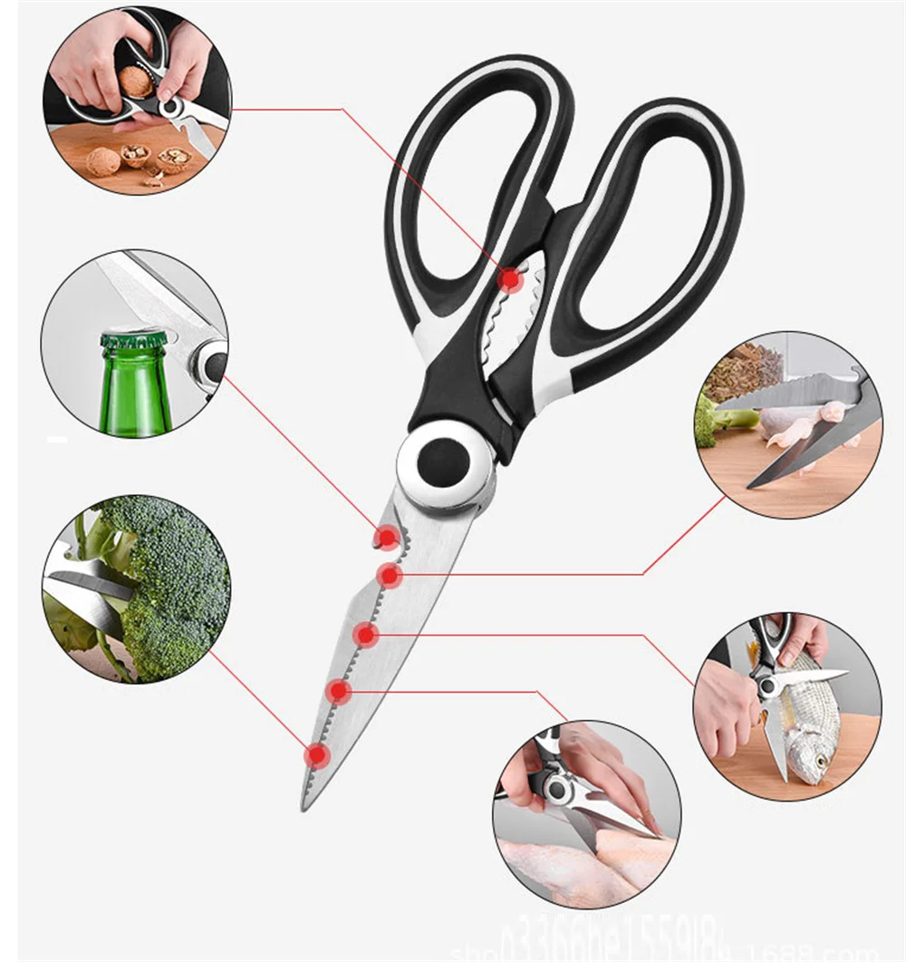 1~8PCS Kitchen Stainless Steel Scissors Portable Baby Food Feeding Aid Meat  Cutting Scissors With Cutting Box Kitchen Supply - AliExpress