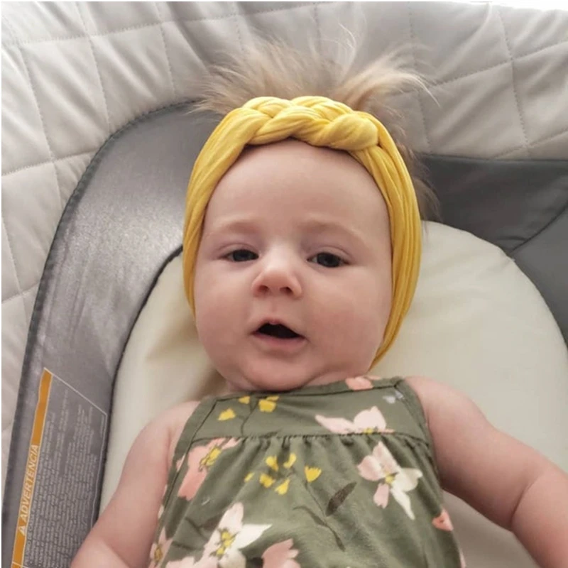 New Braided Baby Headband Twisted Top Cross Chineses Knot Headwrap Elastic Hairbands For Child Turban Baby Girl Hair Accessories