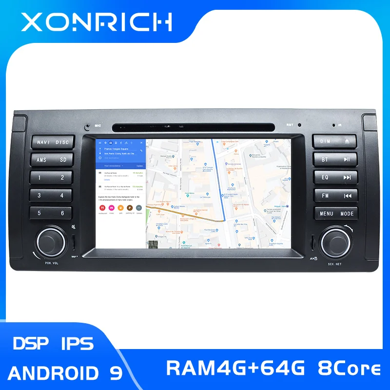 Best IPS DSP 4GB 2Din Android 9 Car Radio DVD Player For BMW X5 E53 BMW E39 multimedia Audio GPS navigation stereo head unit 8core64G