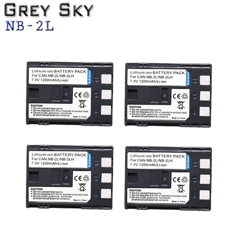 4 Uds. De baterías de NB-2L de 1200mAh NB-2LH NB2L NB 2L E160814, batería para cámara CANON 350D 400D G7 G9 S30 S40 z1 + cargador LCD