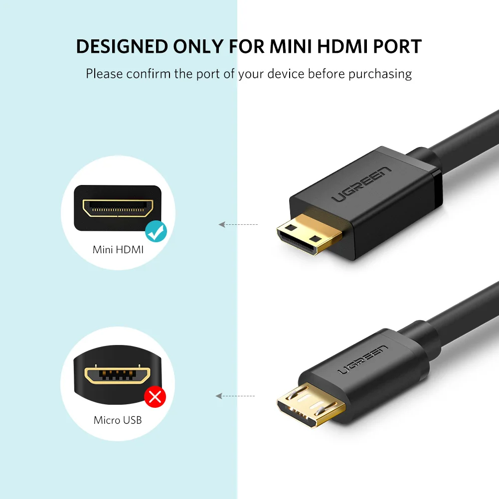 H12cff89eabd843b8955c81f0d8123507n Ugreen Micro HDMI Adapter 4K Micro Mini HDMI Male to HDMI Female Cable Connector Converter for Gopro Hero Tablet HDTV Micro HDMI