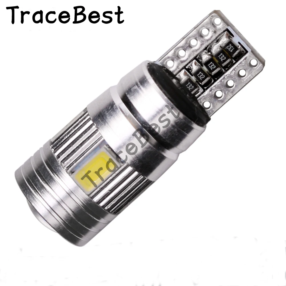 

4PCST10 W5W Car LED Turn Signal Bulb Canbus Auto Interior Dome Reading Light Wedge Side Parking Reverse Brake Lamp 5W5 5630 6smd