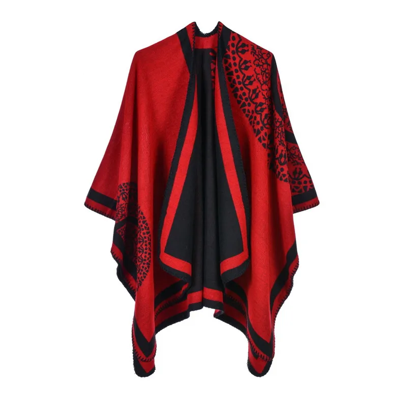 Baratos Abrigo de Ponchos de marca de lujo 2019 bufandas de cachemir chales abrigados de Invierno para mujer