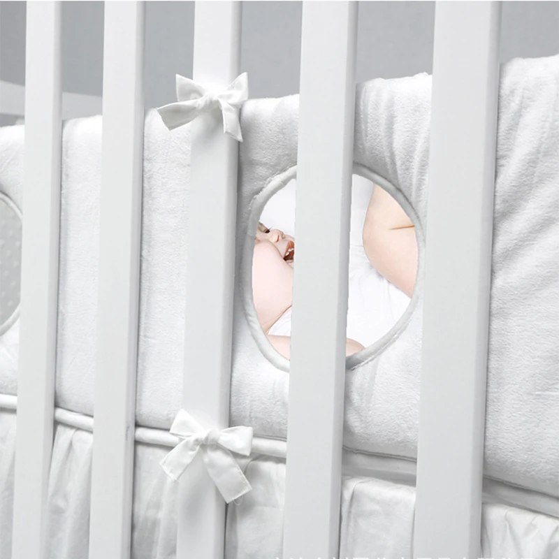 Breathable baby crib bumper pad Bedding toddler  Around Cushion Newborn Safety Protection pad cotton Pure white BTN015