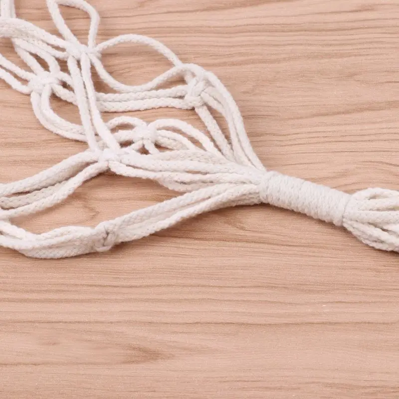 Подвеска для растений из макраме, хлопковой веревки, для помещений и улицы, подвесная корзина, цветочные горшки, сетка