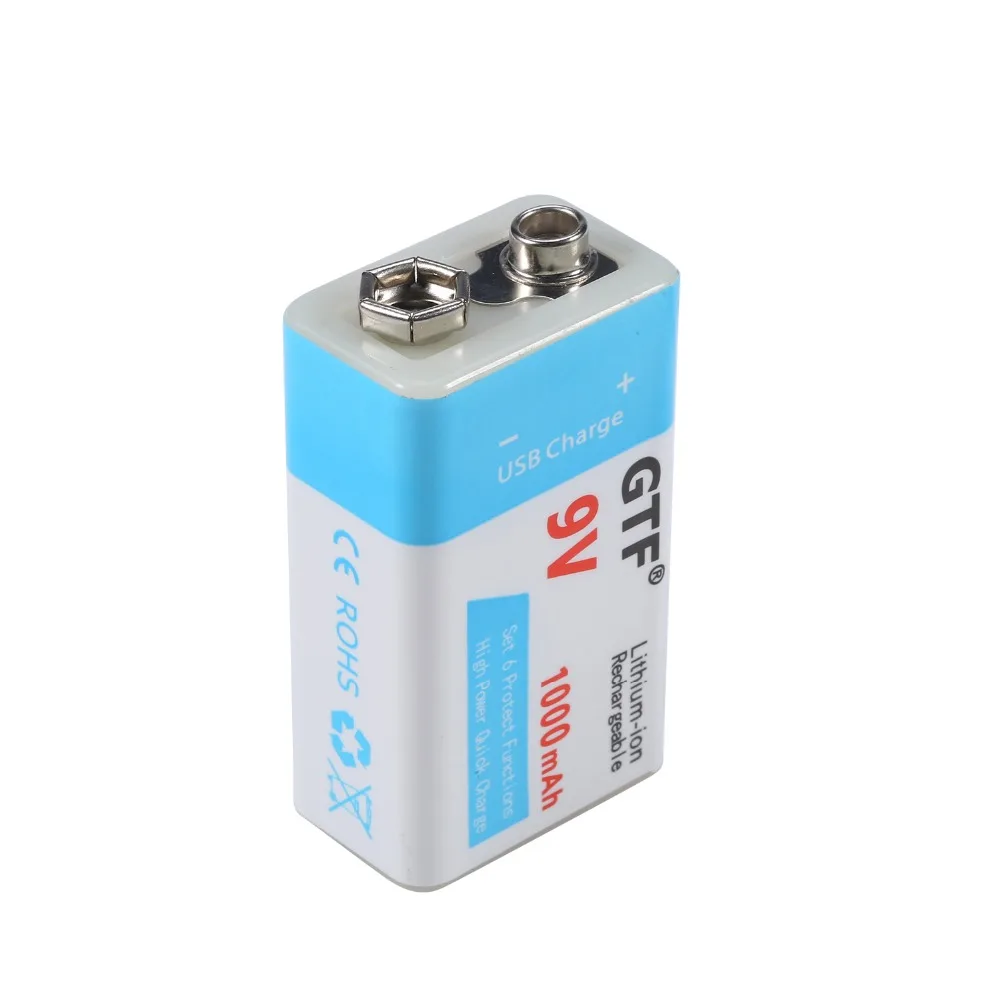 1 шт. 6F22 9 в 1000 мАч usb Зарядка батарея перезаряжаемая литиевая батарея 9 в USB для мультиметра микрофона игрушка пульт дистанционного управления KTV