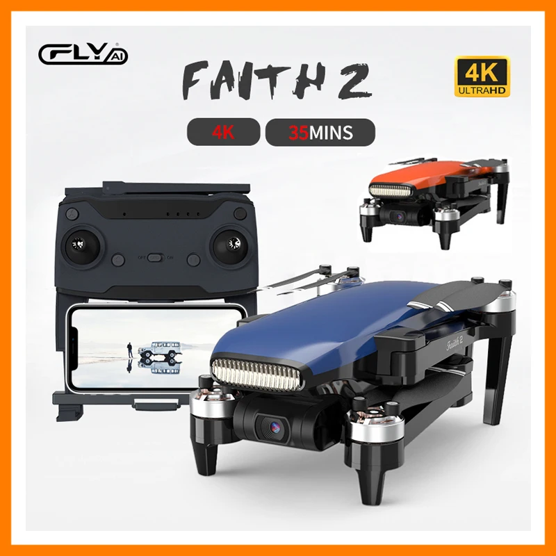 CFLY Вера 2 Дрон с разрешением 4K GPS HD Камера 3-осевому гидростабилизатору