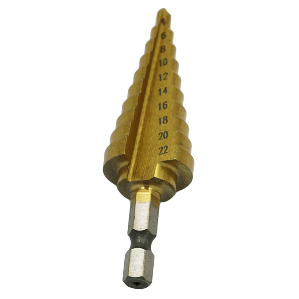 Step Drill Bit High Speed Steel Cone Drill Bit Hex Shank Cutter Step Drill Bit High Speed Steel Cone Drill Bit Hex Shank Cutter