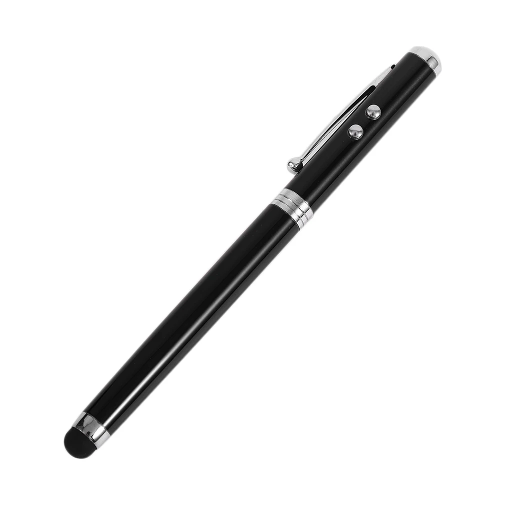 4 In 1 Multifunctional LED Light Touch Screen Capacitor Pen Laser Type Handheld Ballpoint Pen Metal Body Electronic Touch Pen